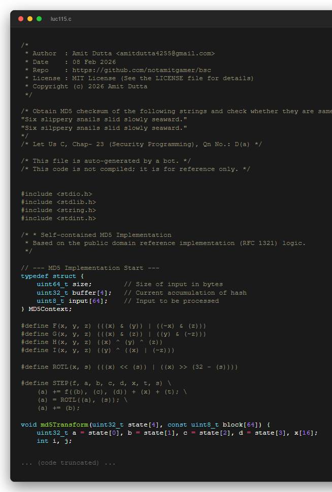 Obtain MD5 checksum of the following strings and check whether they are same: 